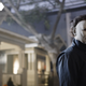 Halloween Kills villain Michael Myers models his iconic white mask.